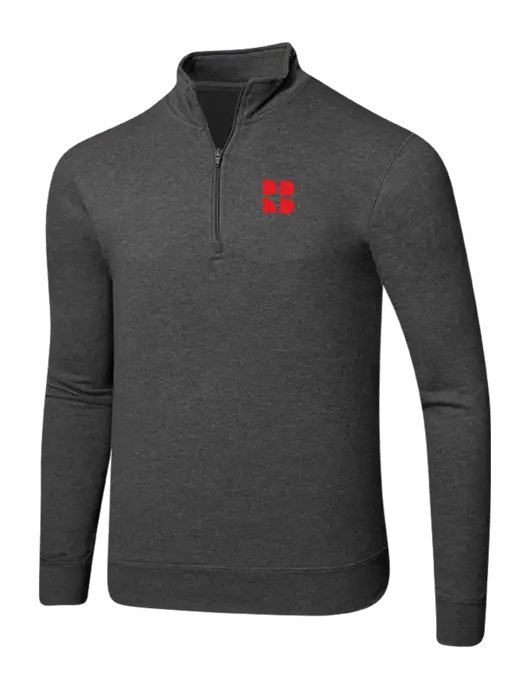 Dark Heather Grey 8.5 oz Ring Spun 1/4 Zip Pullover Sweatshirt w/RB Logo