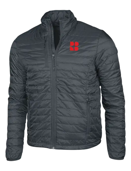 Dark Grey Puffy Packable Jacket w/RB Logo