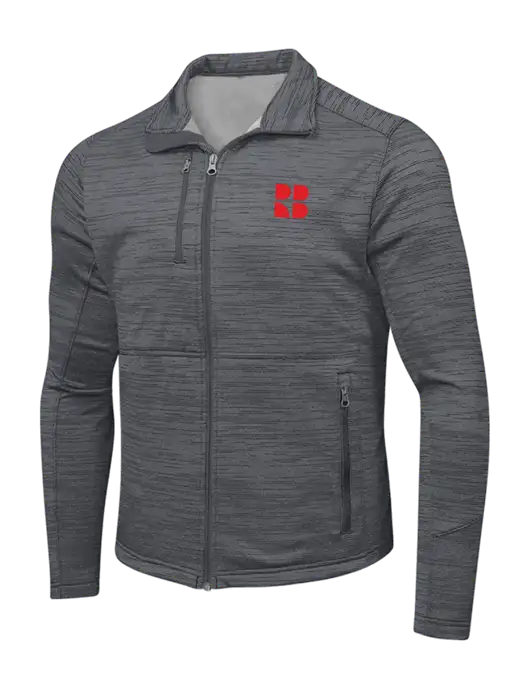 Medium Grey Digi Stripe Fleece Jacket w/RB Logo
