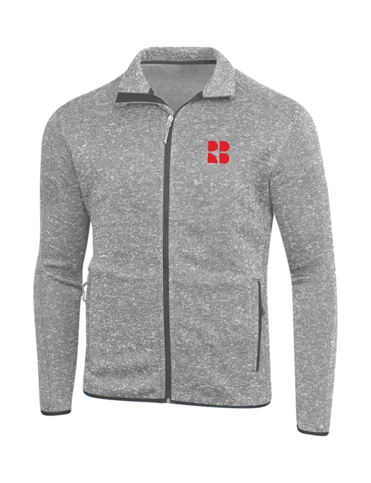 Grey Heather Sweater Fleece Jacket w/RB Logo