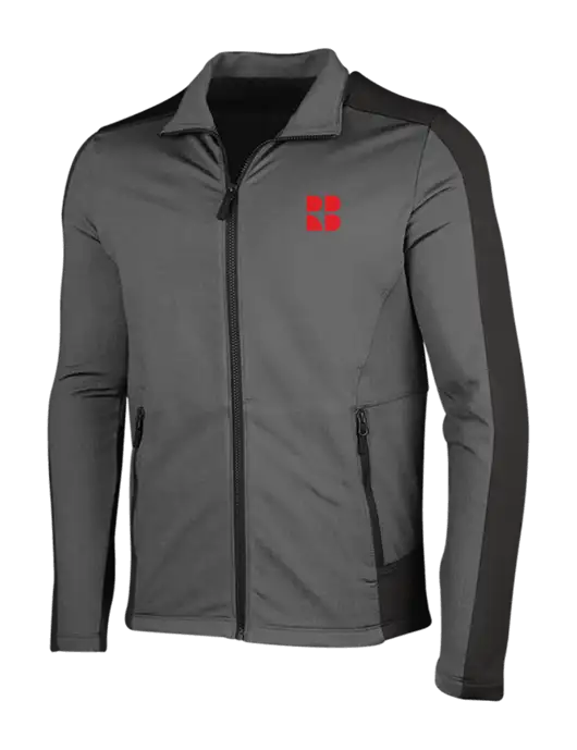 Medium Grey Heather Grid Fleece Jacket w/RB Logo