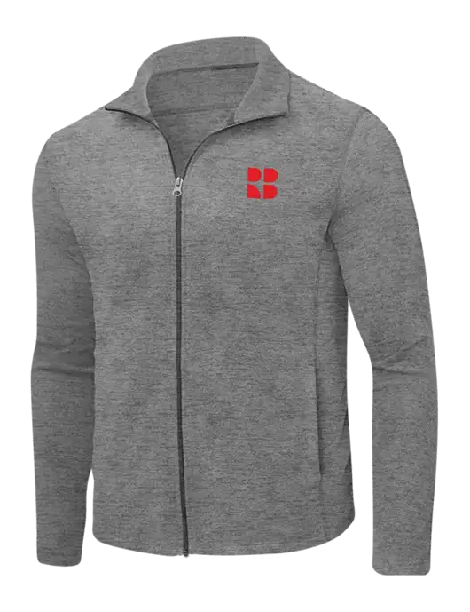 Medium Grey Heather Microfleece Full-Zip Jacket w/RB Logo