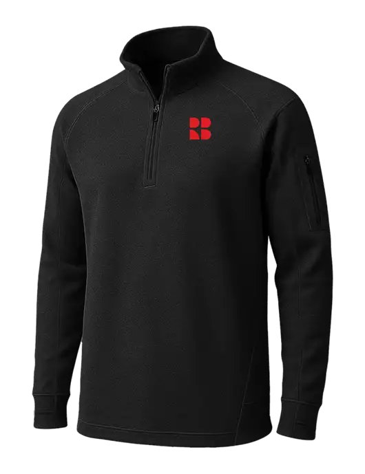 Black Tech Fleece 1/4 Zip Pullover w/RB Logo