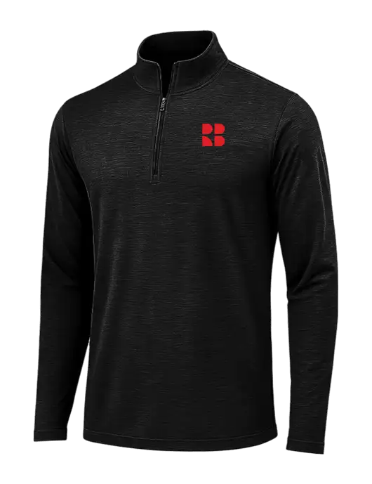 Black Triad Solid Posicharge Tri-Blend Wicking 1/4 Zip Pullover w/RB Logo