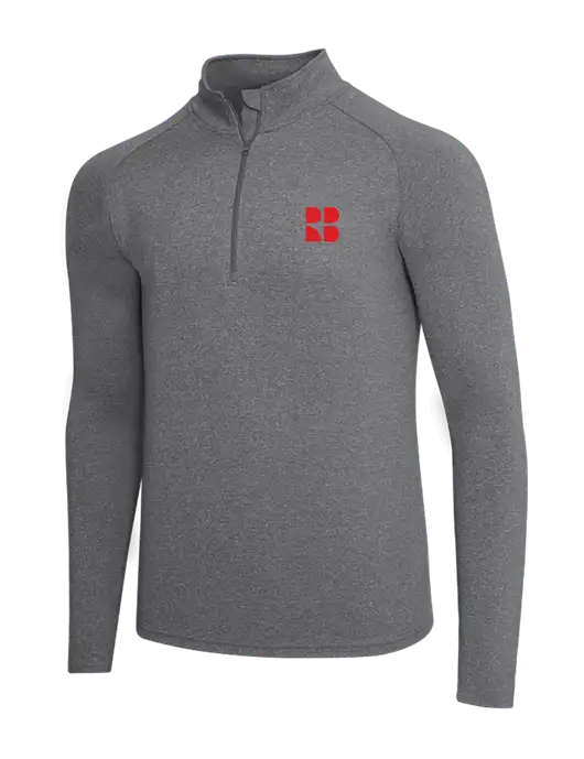 Dark Grey Heather Sport Wick Stretch 1/4 Zip Pullover w/RB Logo