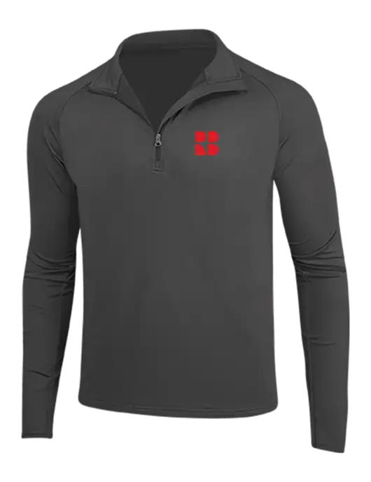 Charcoal Grey Sport Wick Stretch 1/4 Zip Pullover w/RB Logo
