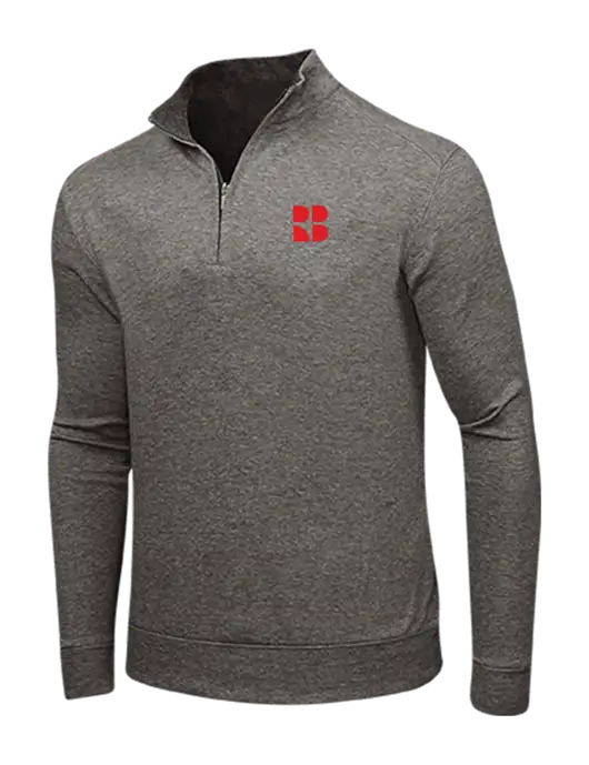 Charcoal Heather/Medium Heather Grey Interlock 1/4 Zip w/RB Logo