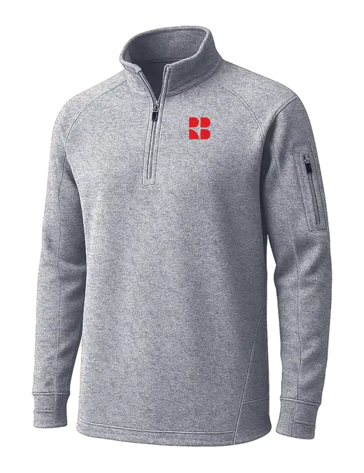 Grey Heather Tech Fleece 1/4 Zip Pullover w/RB Logo