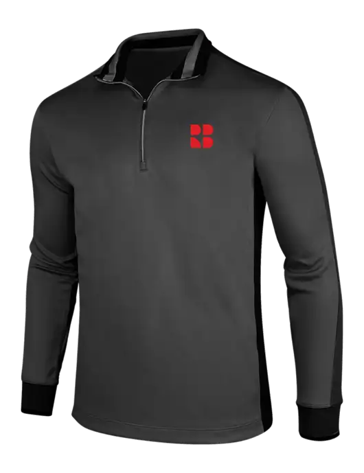 NIKE Anthracite Heather/Black Dry-Fit 1/2 Zip Cover-Up w/RB Logo