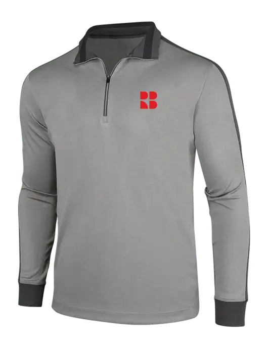 NIKE Athletic Grey/Heather Dark Grey Dry-Fit 1/2 Zip Cover-Up w/RB Logo