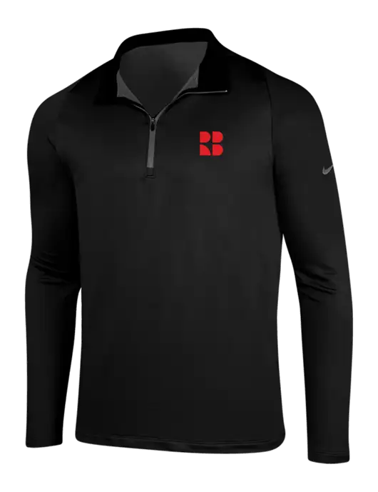 NIKE Black/Dark Grey Dry-Fit Stretch 1/2 Zip Cover-Up w/RB Logo
