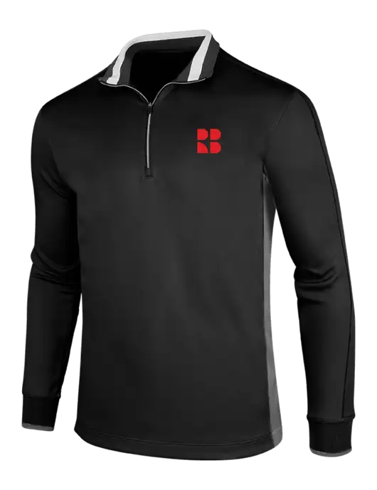NIKE Black/Dark Grey/White Dry-Fit 1/2 Zip Cover-Up w/RB Logo