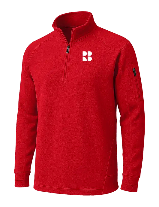 True Red Tech Fleece 1/4 Zip Pullover w/RB Logo