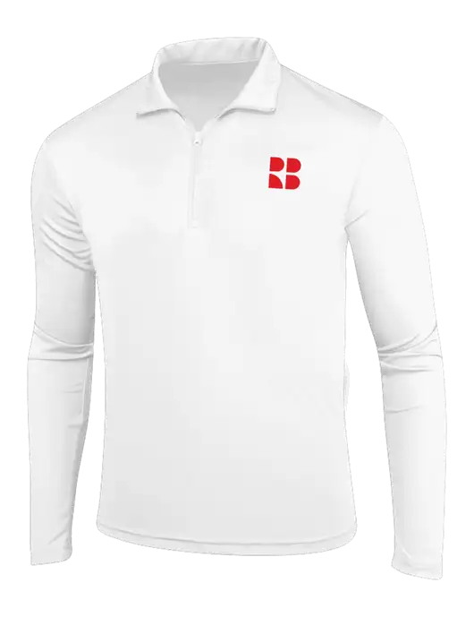 White PosiCharge Competitor 1/4 Zip Pullover w/RB Logo