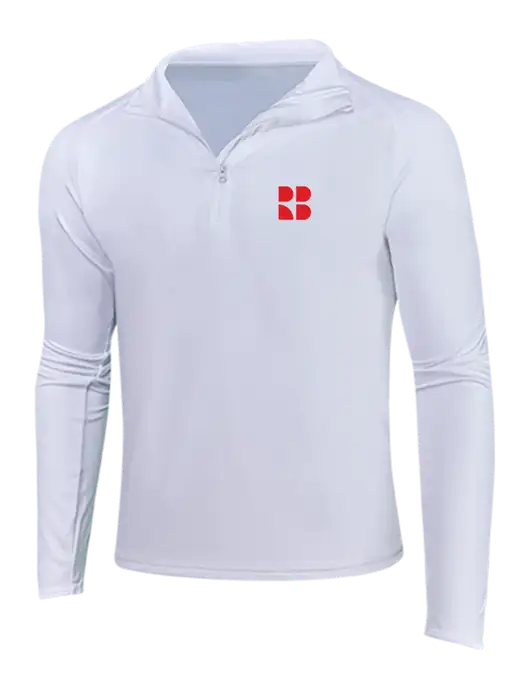 White Sport Wick Stretch 1/4 Zip Pullover w/RB Logo