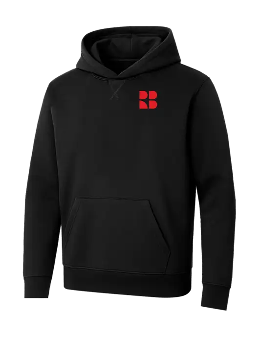 Allmade Deep Black Organic French Terry Pullover Hoodie w/RB Logo