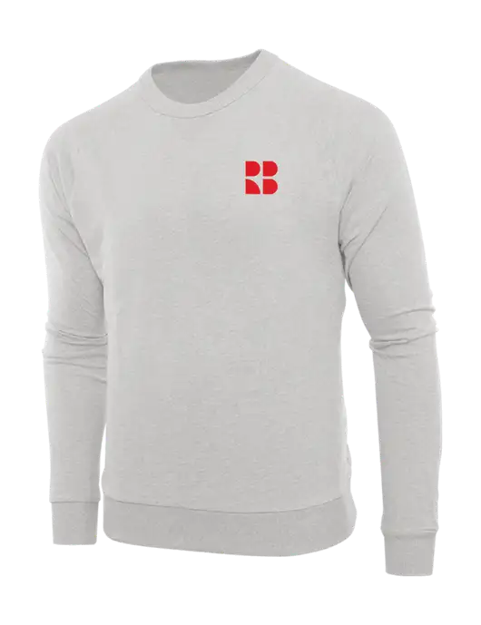 Allmade Granite Grey Heather Organic French Terry Crewneck Sweatshirt w/RB Logo