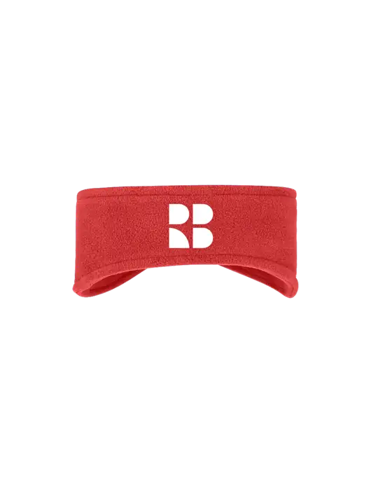Red Stretch Fleece Headband w/RB Logo