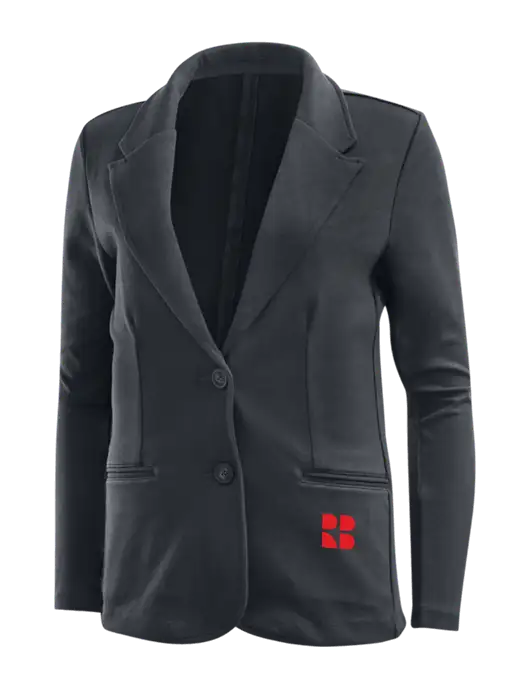 Charcoal Grey Womens Knit Blazer w/RB Logo
