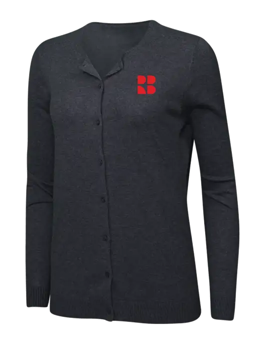 Charcoal Heather Womens Cardigan Sweater w/RB Logo