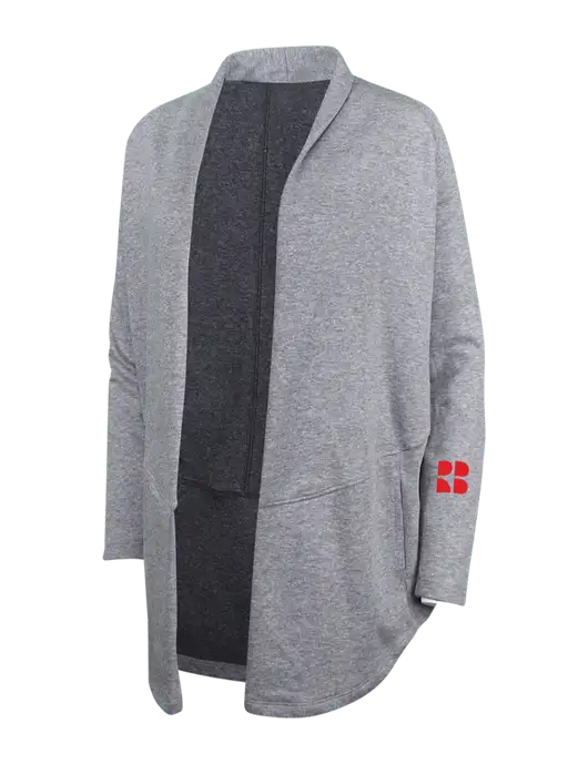 Medium Heather Grey/Char Heather Womens Interlock Cardigan w/RB Logo