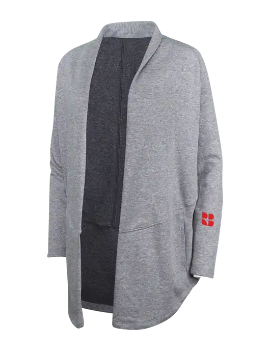 Medium Heather Grey/Char Heather Womens Interlock Cardigan w/RB Logo