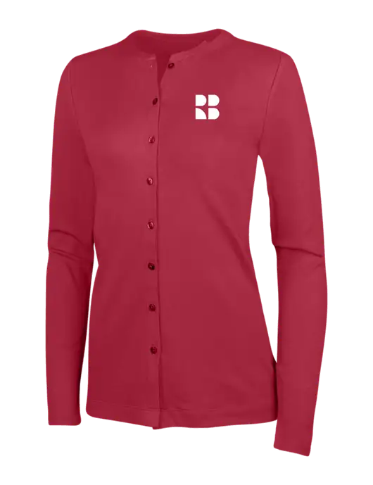 Rich Red Womens Concept Stretch Button-Front Cardigan Sweater w/RB Logo
