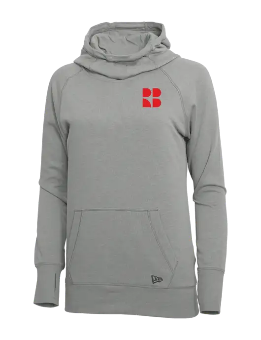 New Era Shadow Grey Heather Womens Tri-Blend Fleece Pullover Hoodie w/RB Logo