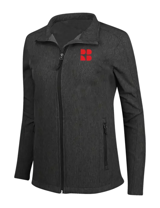 Black Charcoal Heather Womens Core Soft Shell Jacket w/RB Logo