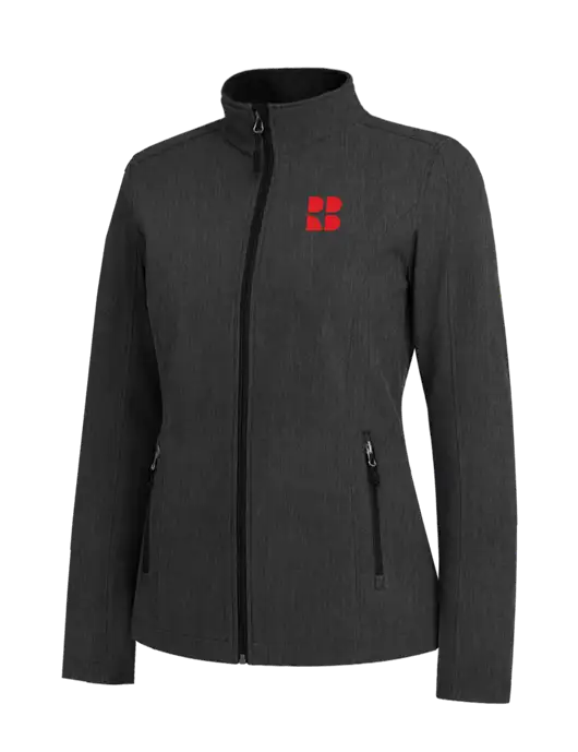 Black Charcoal Heather Womens Core Soft Shell Jacket w/RB Logo