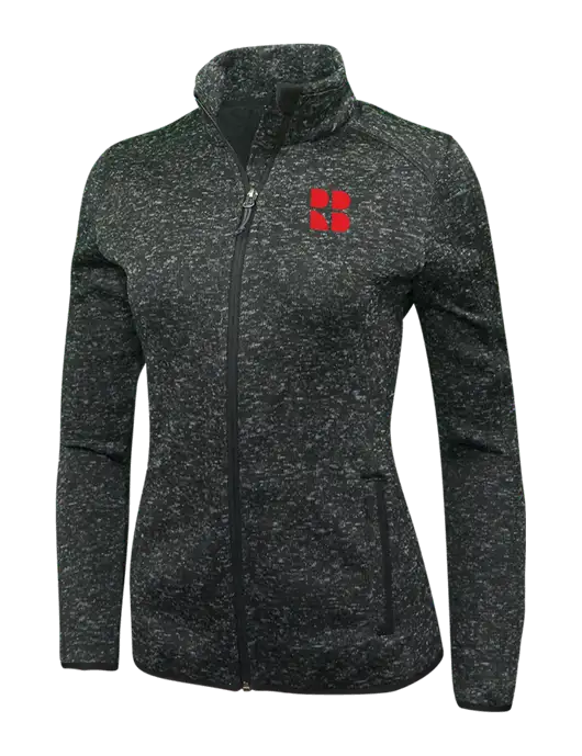 Black Heather Womens Sweater Fleece Jacket w/RB Logo
