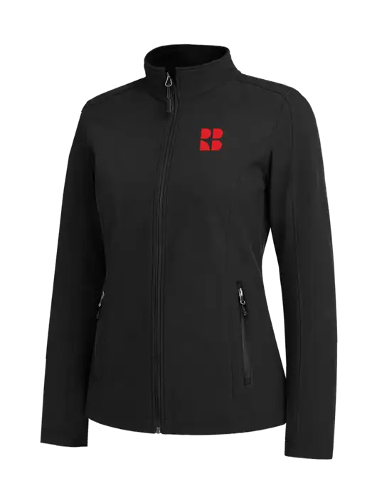 Black Womens Core Soft Shell Jacket w/RB Logo