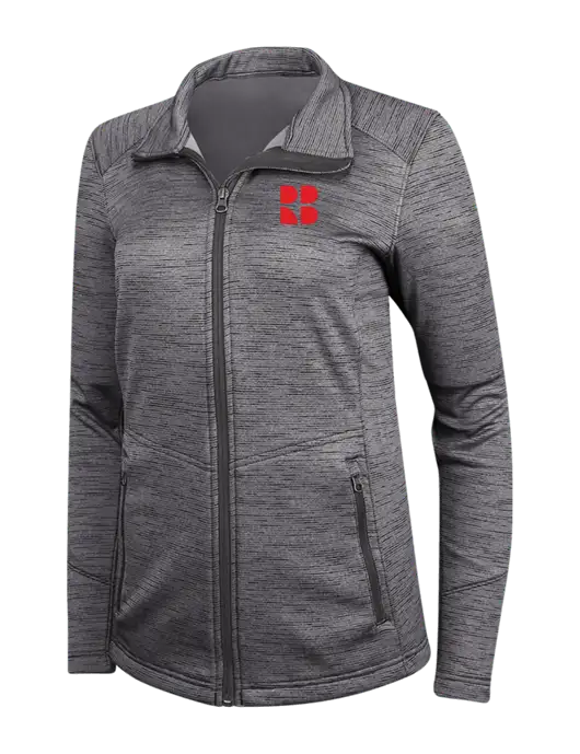 Womens Dark Grey Digi Stripe Fleece Jacket w/RB Logo