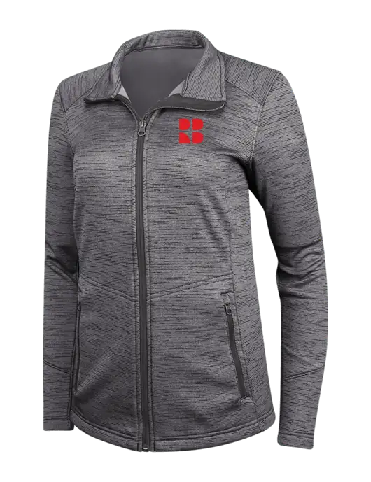 Womens Dark Grey Digi Stripe Fleece Jacket w/RB Logo