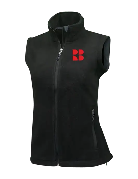 Womens Black Fleece Vest w/RB Logo