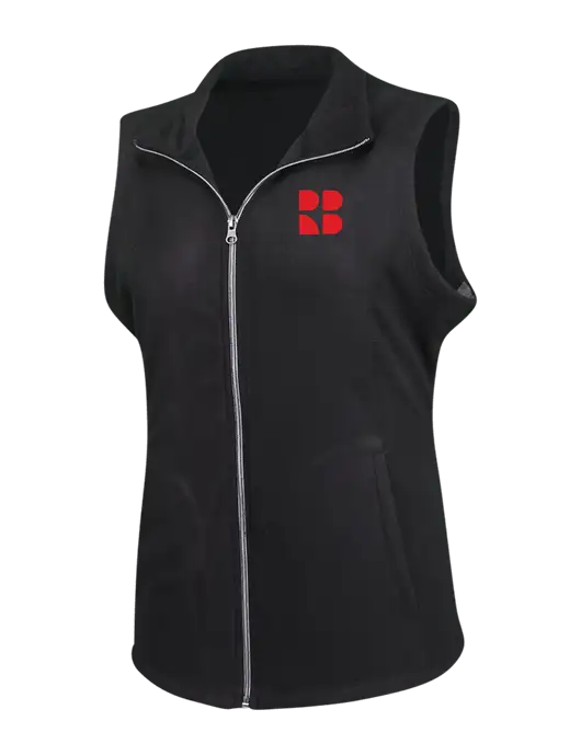 Black Womens Microfleece Vest w/RB Logo