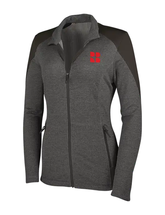 Medium Grey Heather Womens Grid Fleece Jacket w/RB Logo