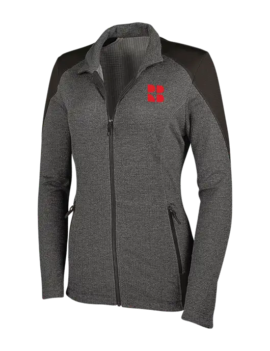 Medium Grey Heather Womens Grid Fleece Jacket w/RB Logo