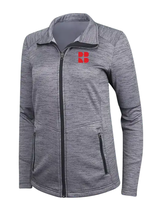 Medium Grey Womens Digi Stripe Fleece Jacket w/RB Logo