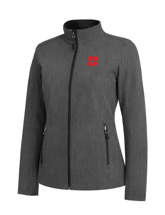 Medium Grey Heather Womens Core Soft Shell Jacket w/RB Logo