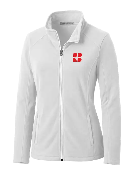 White Womens Microfleece Jacket w/RB Logo