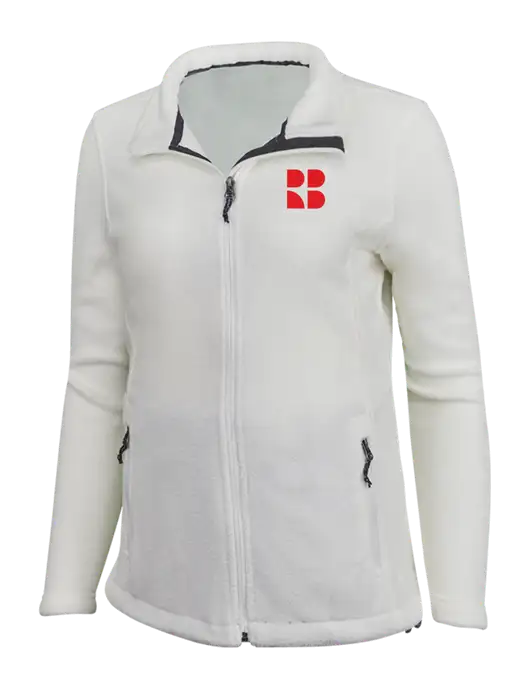 Womens White Fleece Jacket w/RB Logo