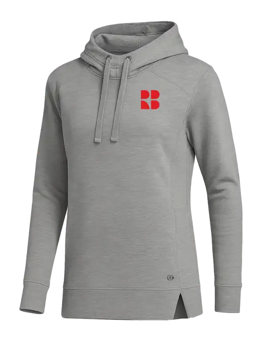 OGIO Heather Grey Womens Luuma Pullover Fleece Hoodie w/RB Logo