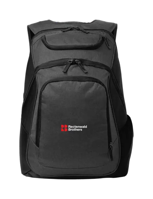 Executive Graphite Heather/Black Laptop Backpack w/Rectenwald Brothers