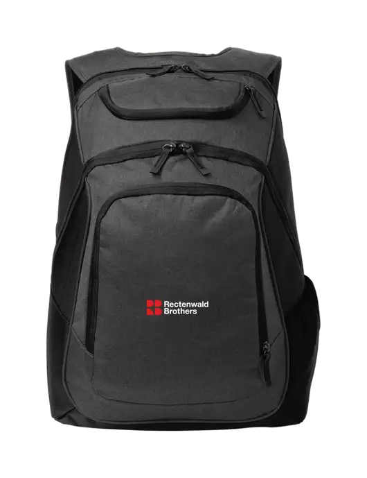 Executive Graphite Heather/Black Laptop Backpack w/Rectenwald Brothers