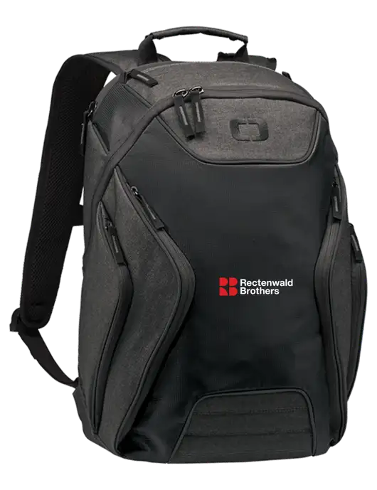 OGIO Black/Heather Grey Hatch Laptop Backpack
 w/Rectenwald Brothers