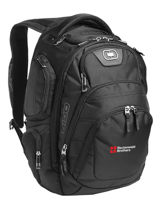 OGIO Black Stratagem Laptop Backpack w/Rectenwald Brothers