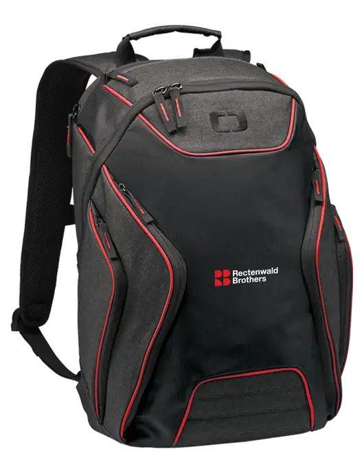 OGIO Red/Heather Grey Hatch Laptop Backpack
 w/Rectenwald Brothers