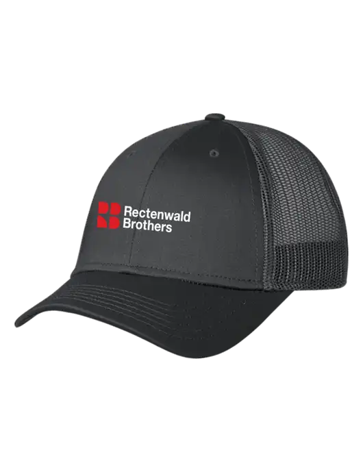 Charcoal Mesh Trucker Cap Snap Back w/Rectenwald Brothers