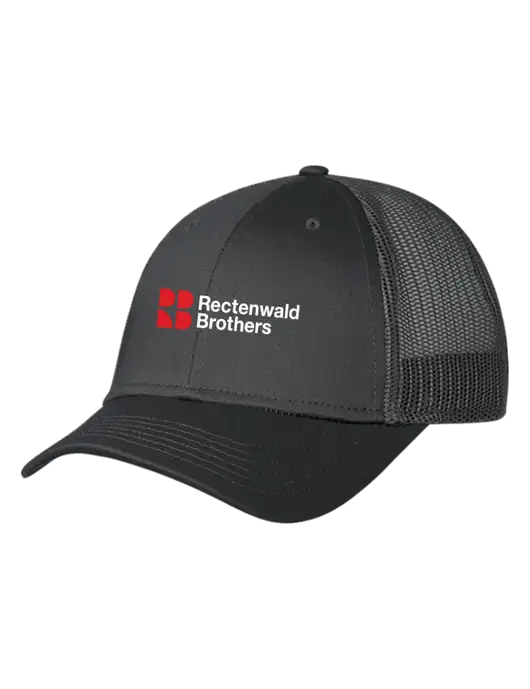 Charcoal Mesh Trucker Cap Snap Back w/Rectenwald Brothers
